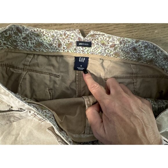 Gap Vtg Tan Beige Corduroy A Line Pockets 6 Stretch Skirt 90s Y2K Preppy Retro - Picture 5 of 9